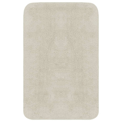 Bathroom Mat Set 3 Pieces Fabric White