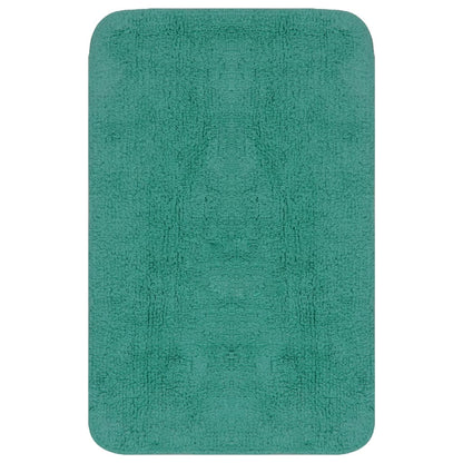 Bathroom Mat Set 3 Pieces Fabric Turquoise