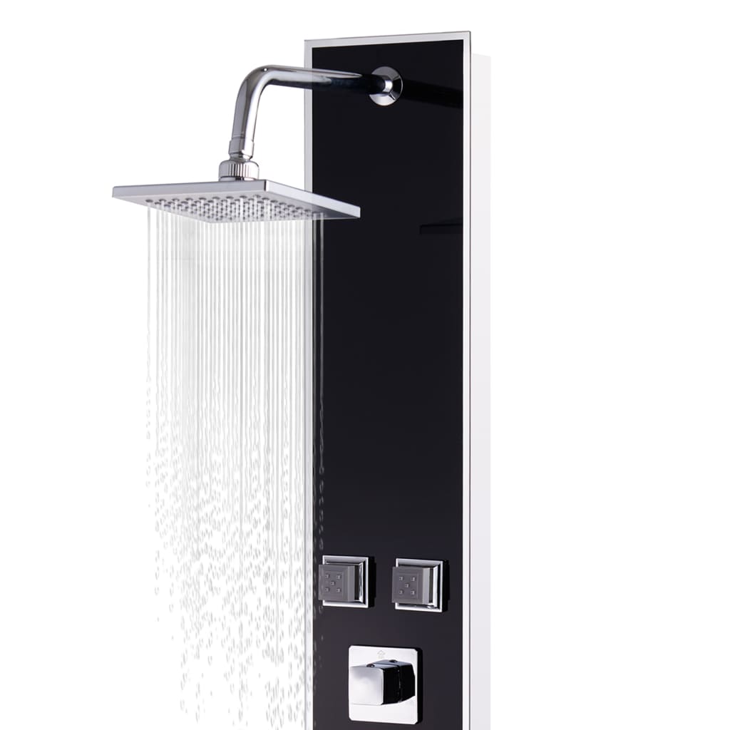 Shower Panel Unit Glass 18x42.1x120 cm Black
