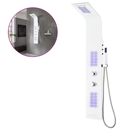 Shower Panel Unit Aluminium 20x44x130 cm White