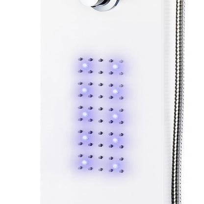 Shower Panel Unit Aluminium 20x44x130 cm White