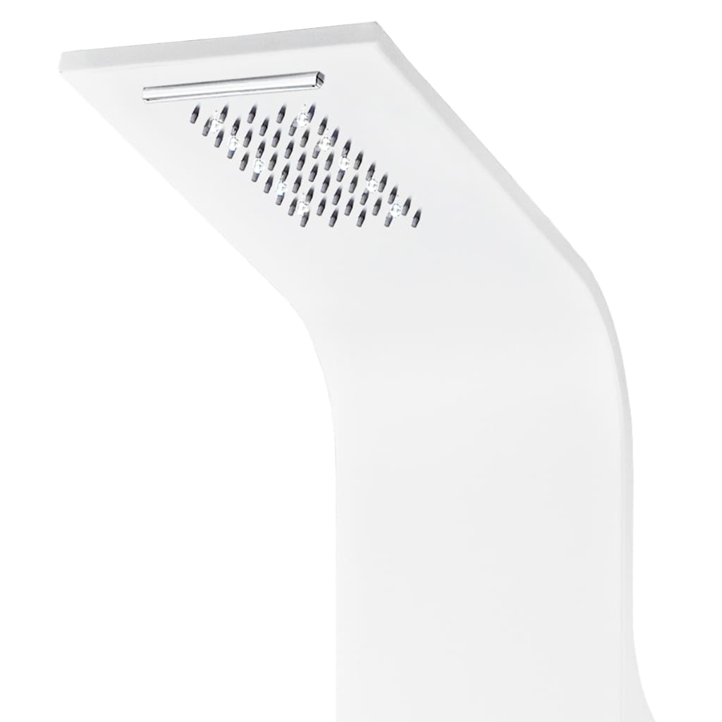 Shower Panel Unit Aluminium 20x44x130 cm White