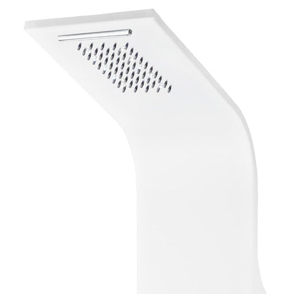 Shower Panel Unit Aluminium 20x44x130 cm White