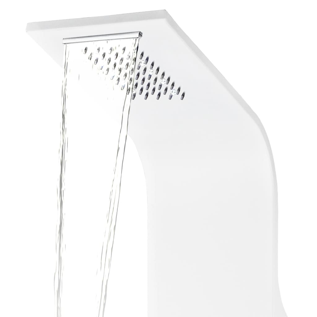 Shower Panel Unit Aluminium 20x44x130 cm White