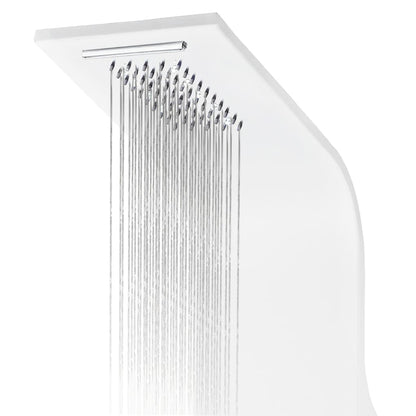 Shower Panel Unit Aluminium 20x44x130 cm White