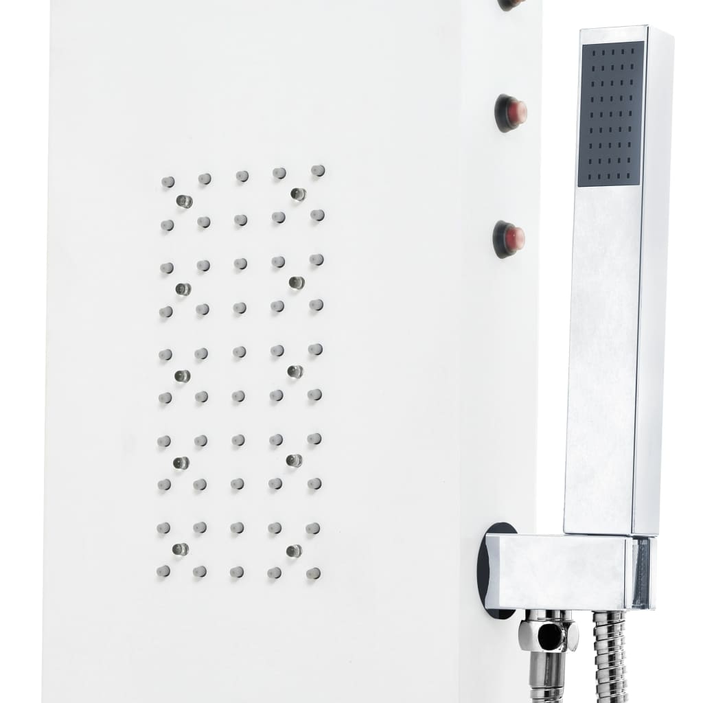 Shower Panel Unit Aluminium 20x44x130 cm White