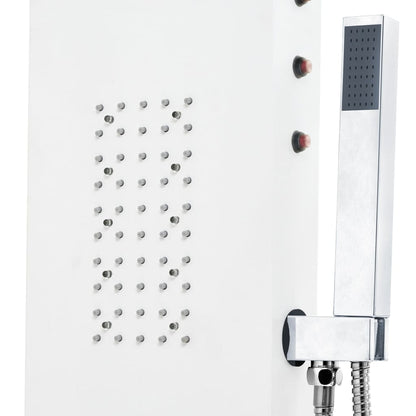 Shower Panel Unit Aluminium 20x44x130 cm White
