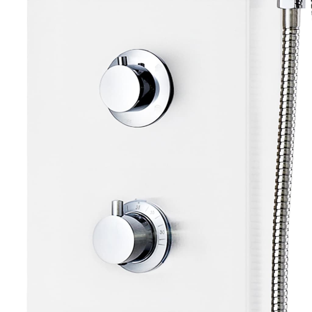 Shower Panel Unit Aluminium 20x44x130 cm White
