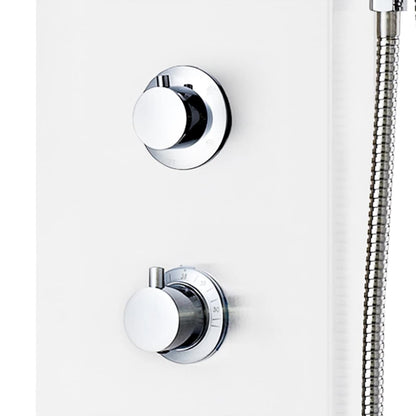Shower Panel Unit Aluminium 20x44x130 cm White