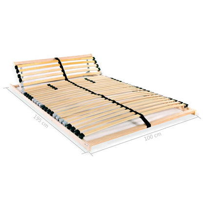 Slatted Bed Base without Mattress with 28 Slats 7 Zones 100x200 cm