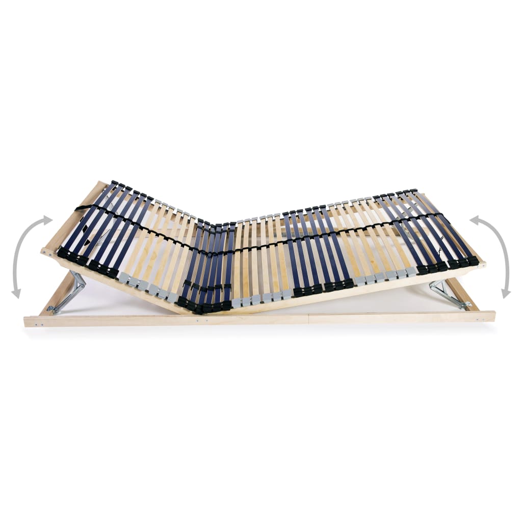 Slatted Bed Base without Mattress with 42 Slats 7 Zones 100x200 cm