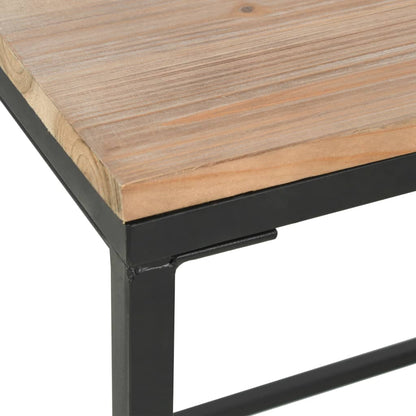 Single Pedestal Desk Solid Firwood and Steel 100x50x76 cm