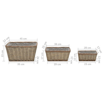 Raised Bed 3 pcs Wicker with PE Lining