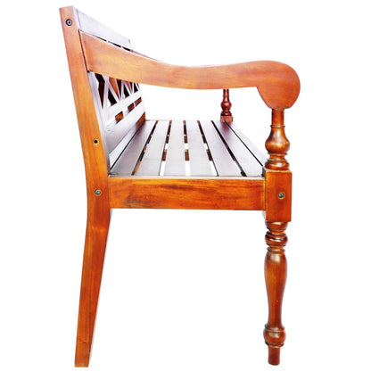 Batavia Bench 136 cm Solid Mahogany Wood Dark Brown