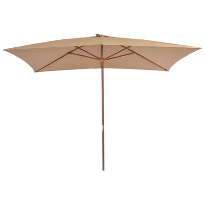 Outdoor Parasol with Wooden Pole 200x300 cm Taupe