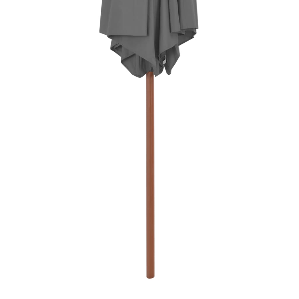 Outdoor Parasol with Wooden Pole 270 cm Anthracite