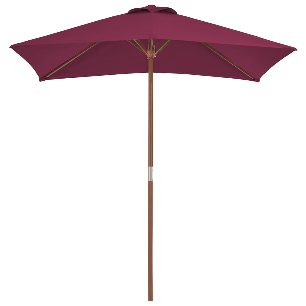 Outdoor Parasol with Wooden Pole 150x200 cm Bordeaux Red