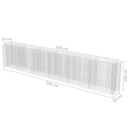 Gabion Raised Bed Galvanised Steel 540x50x100 cm
