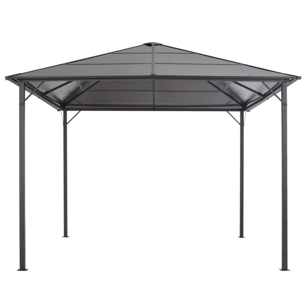 Gazebo with Roof Aluminium 3x3 m Black