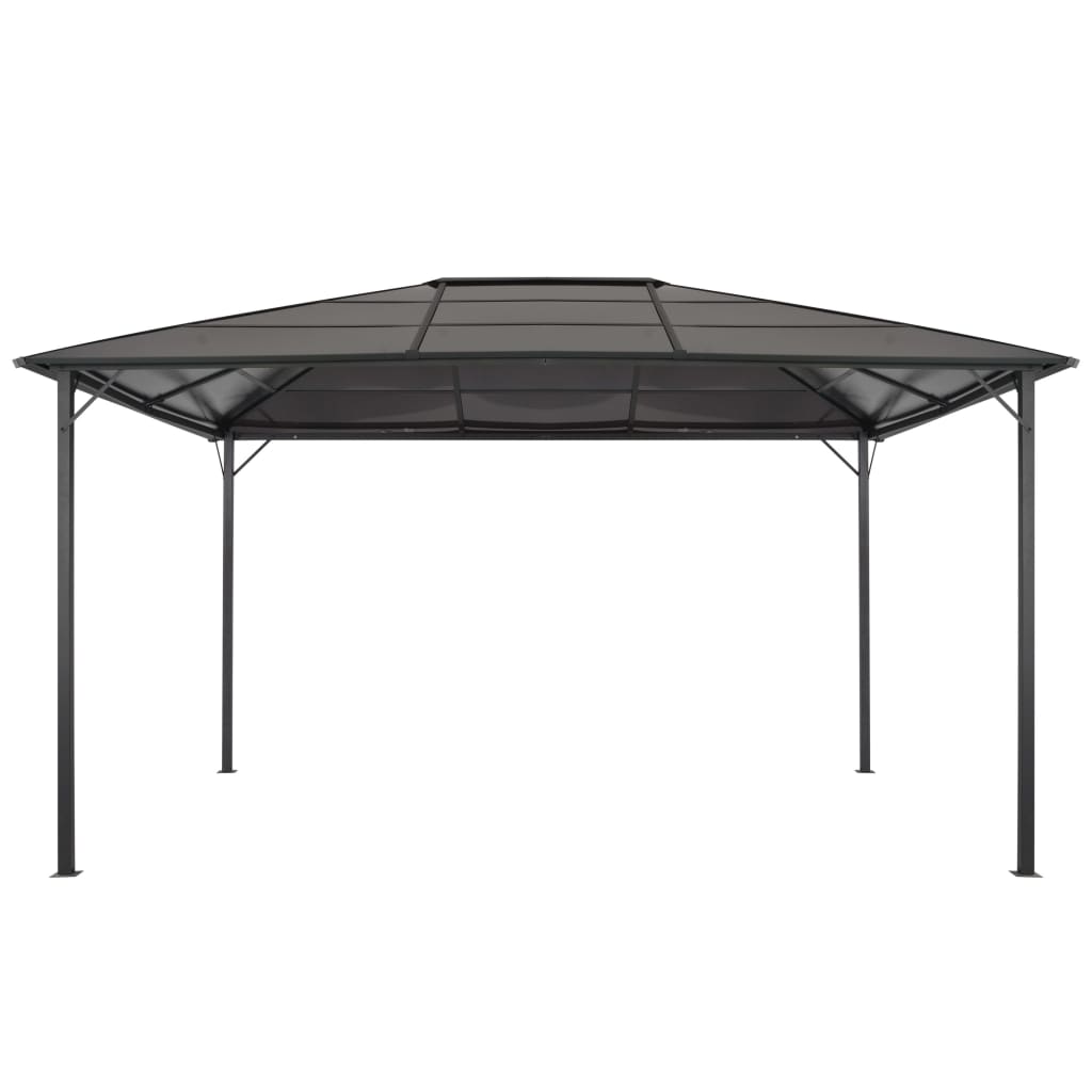 Gazebo with Roof Aluminium 4x3x2.6 m Black