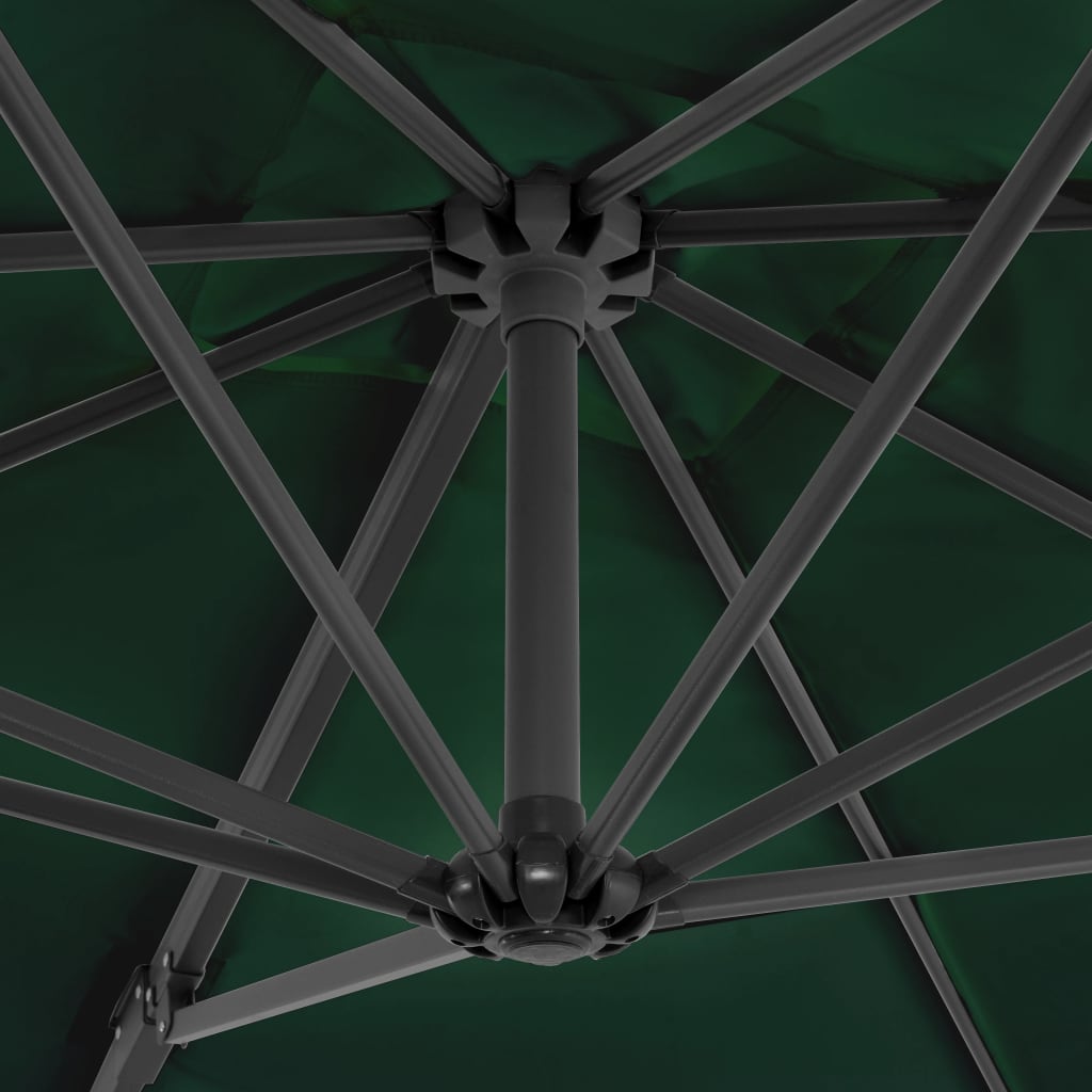 Cantilever Umbrella with Aluminium Pole Green 250x250 cm