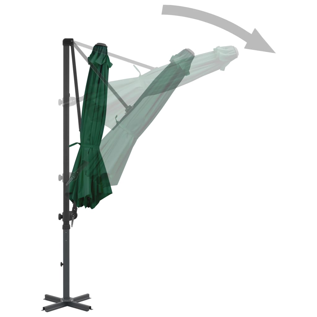 Cantilever Umbrella with Aluminium Pole Green 300 cm