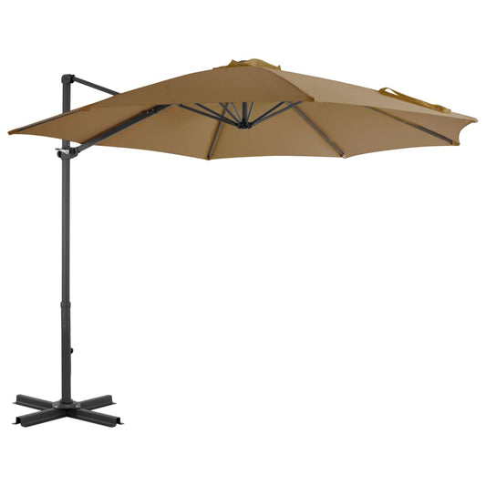 Cantilever Garden Parasol with Aluminium Pole Taupe 300 cm