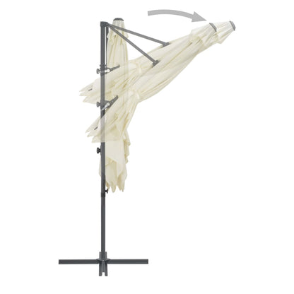 Cantilever Umbrella with Steel Pole 250x250 cm Sand