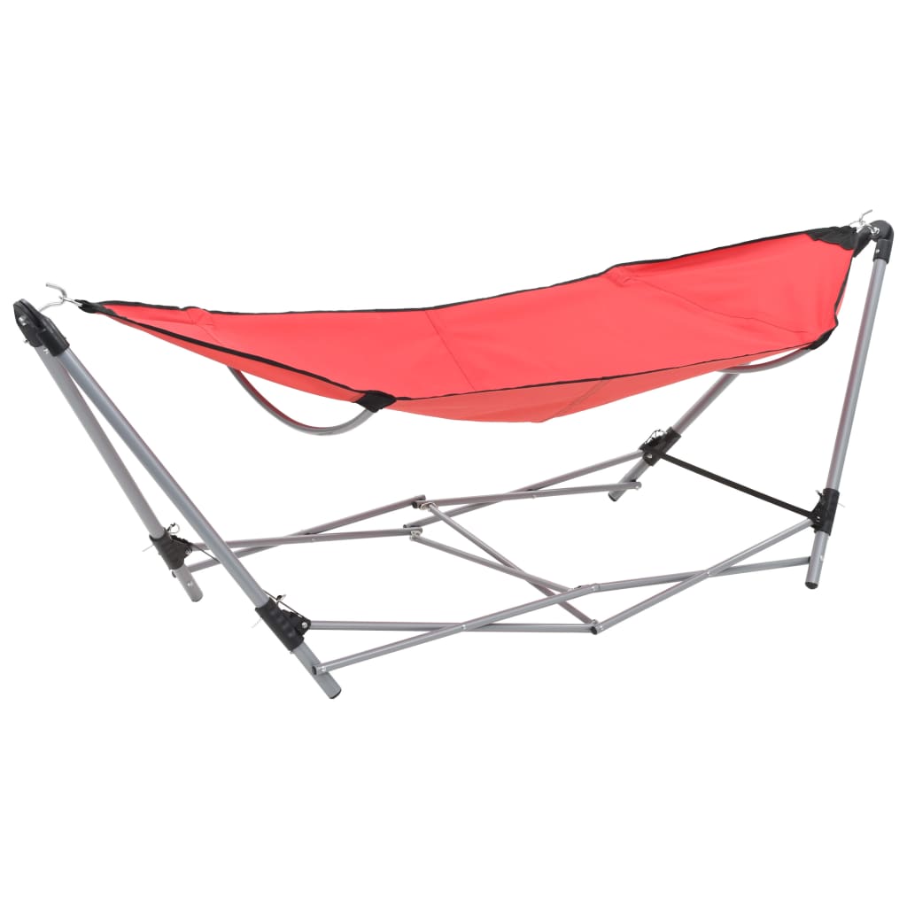 Hammock with Foldable Stand Red