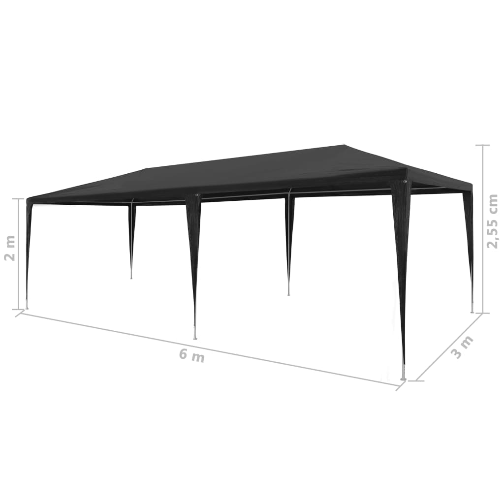 Party Tent 3x6 m PE Anthracite