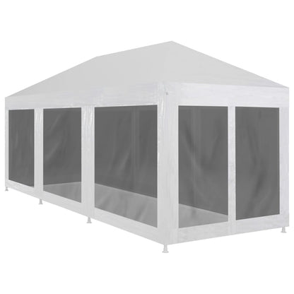 Party Tent with 8 Mesh Sidewalls 9x3 m