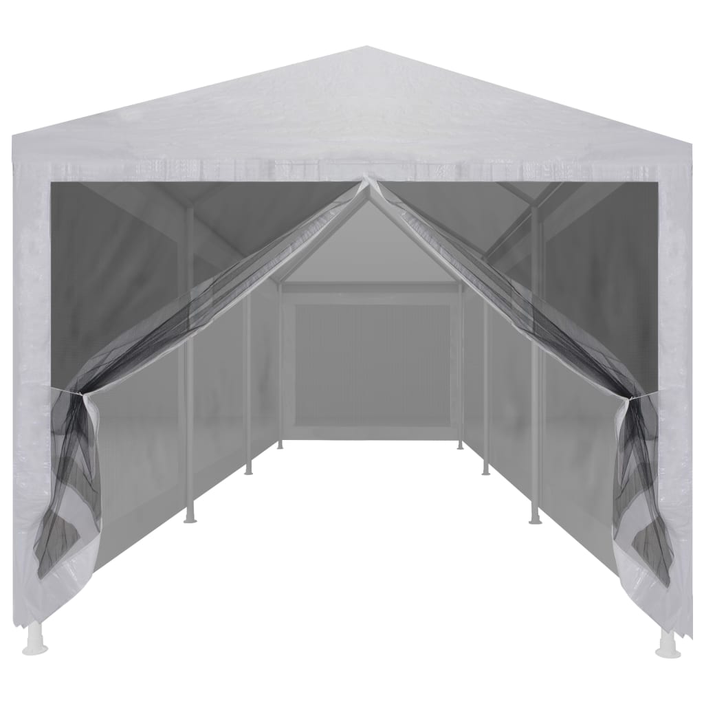 Party Tent with 8 Mesh Sidewalls 9x3 m