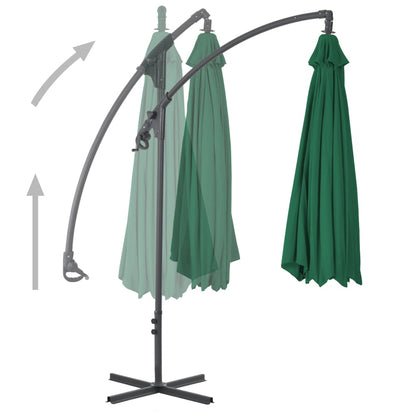 Cantilever Umbrella with Steel Pole 300 cm Green