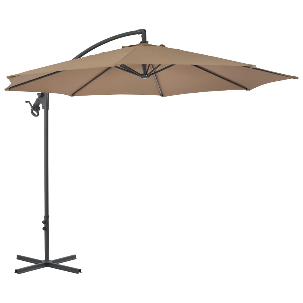 Cantilever Umbrella with Steel Pole 300 cm Taupe