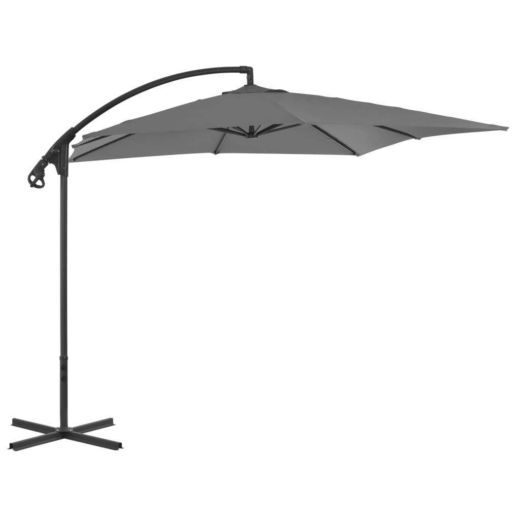 Cantilever Umbrella with Steel Pole 250x250 cm Anthracite