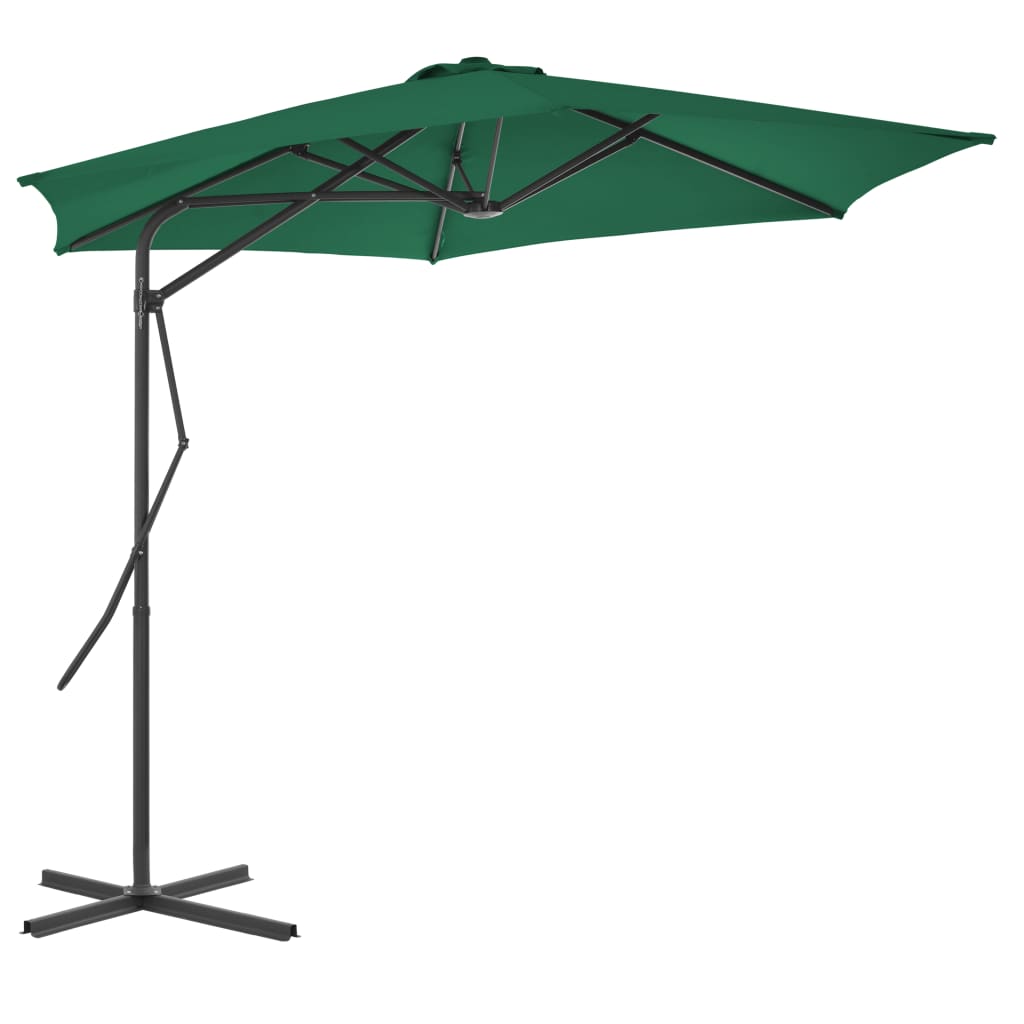 Outdoor Parasol with Steel Pole 300 cm Green