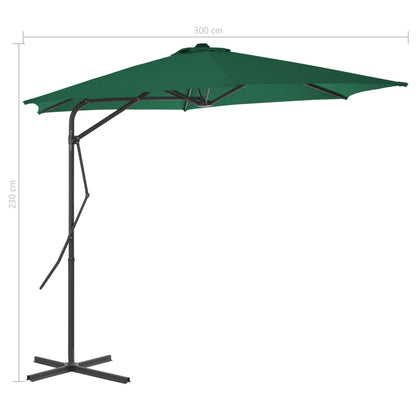 Outdoor Parasol with Steel Pole 300 cm Green