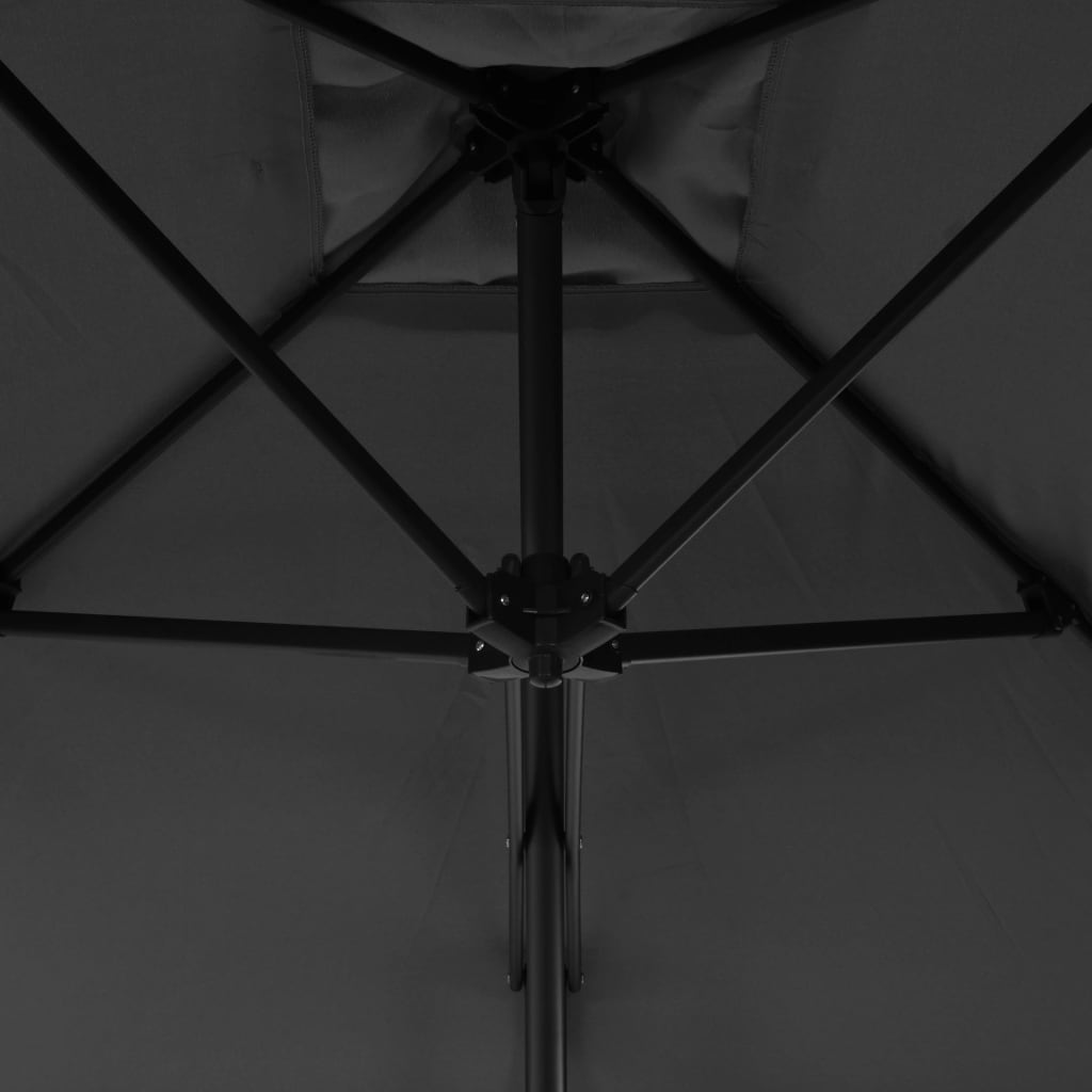 Outdoor Parasol with Steel Pole 300 cm Anthracite
