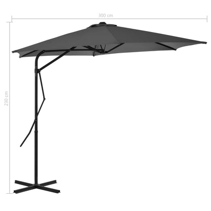 Outdoor Parasol with Steel Pole 300 cm Anthracite