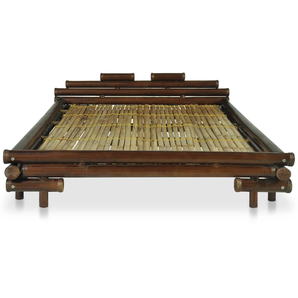 Bed Frame Dark Brown Bamboo 140x200 cm