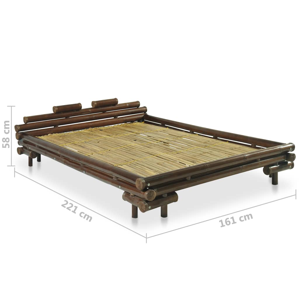Bed Frame Dark Brown Bamboo 140x200 cm