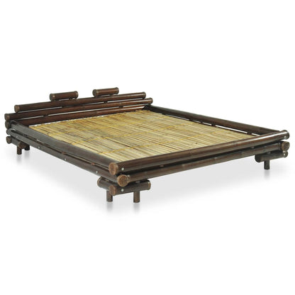 Bed Frame Dark Brown Bamboo 180x200 cm Super King