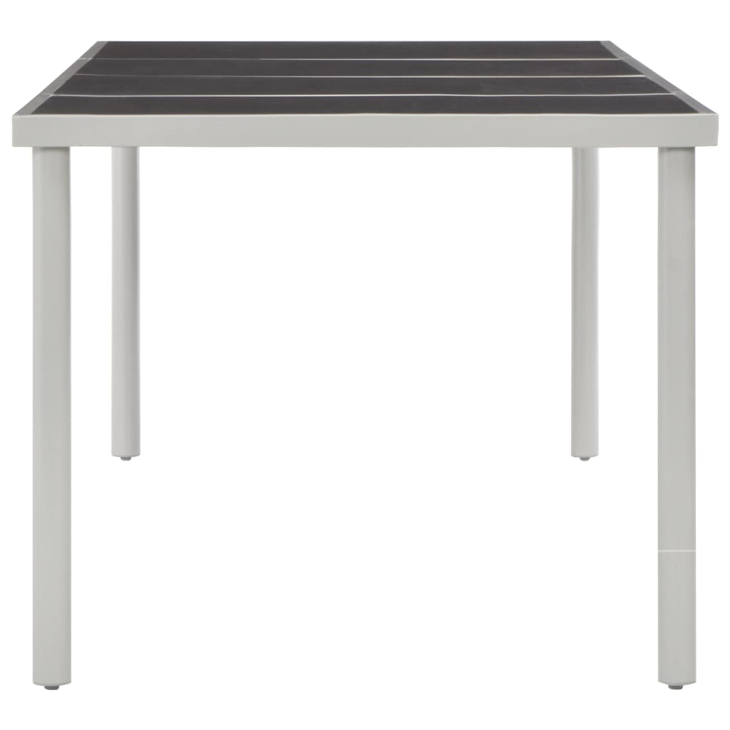 Garden Table Black 220x90x74.5 cm Steel