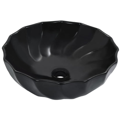 Wash Basin 46x17 cm Ceramic Black