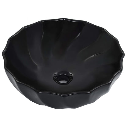 Wash Basin 46x17 cm Ceramic Black