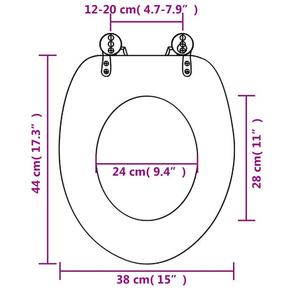 WC Toilet Seat with Soft Close Lid MDF New York Design