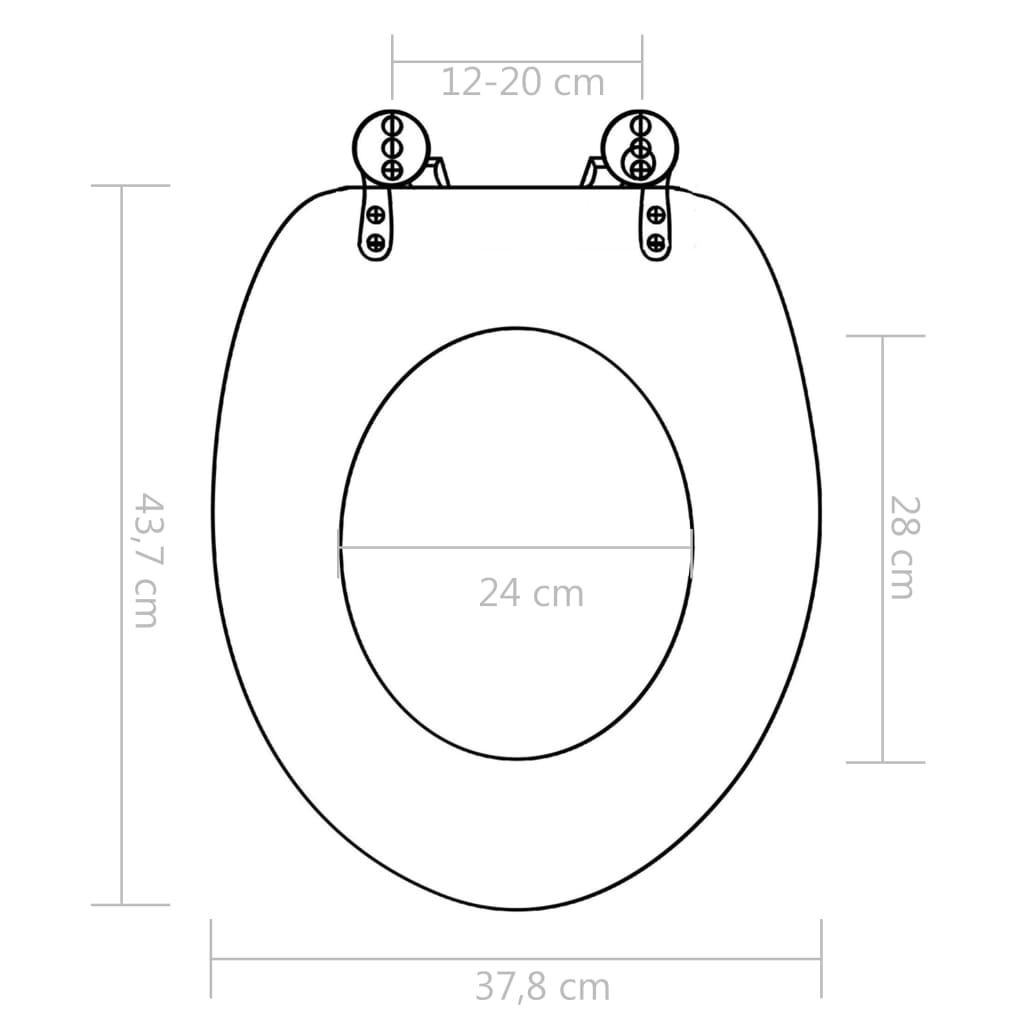 WC Toilet Seat with Soft Close Lid MDF Water Drop Design