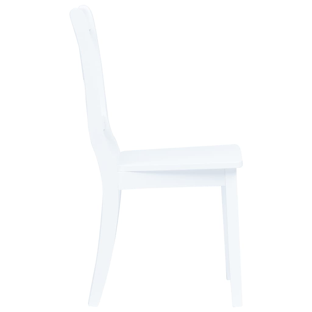 Dining Chairs 4 pcs White Solid Rubber Wood