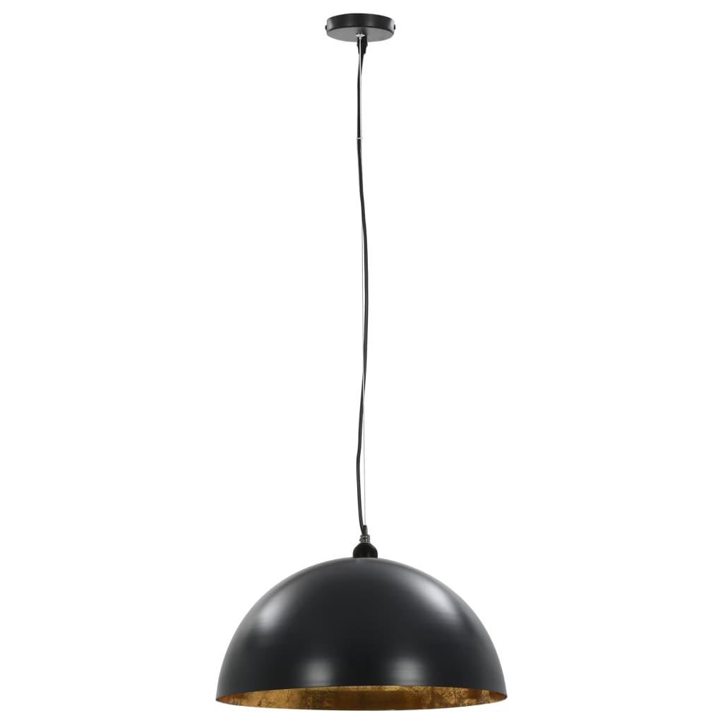 Ceiling Lamps 2 pcs Black and Gold Semi-spherical 50 cm E27