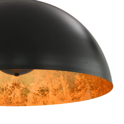 Ceiling Lamps 2 pcs Black and Gold Semi-spherical 50 cm E27